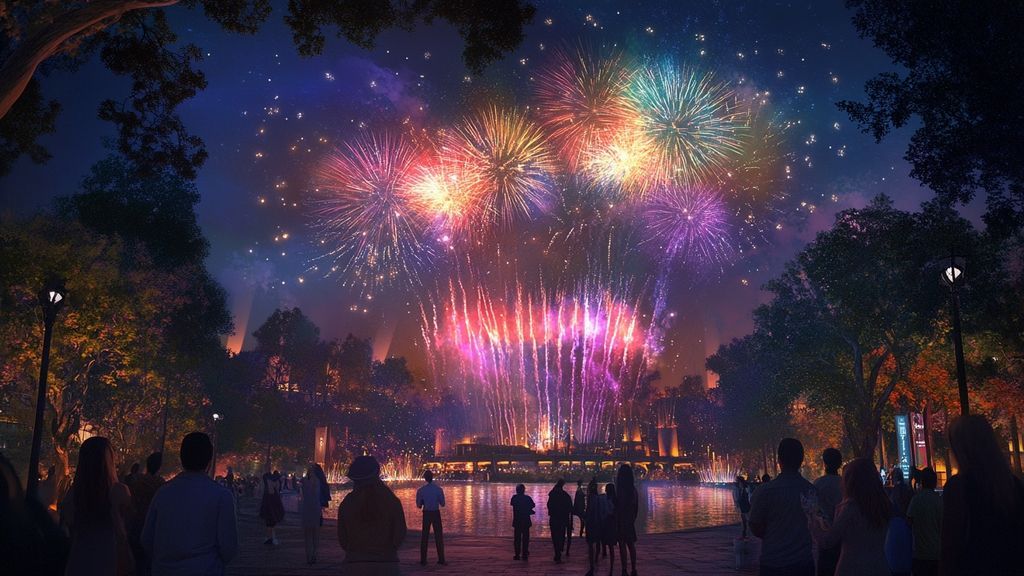 Les illuminations et feux d'artifice à travers le Royaume